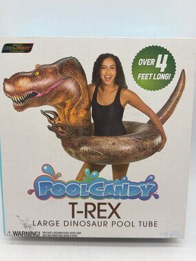 PoolCandy T-Rex Large Dinosaur Pool Tube 40 Inches With RealPrint Technology Age